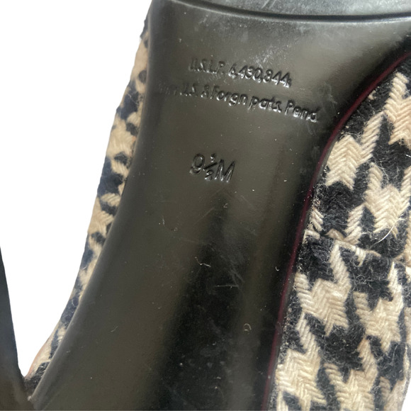 GUESS Tweed Houndstooth‎ Buckle Y2K Patent Cap Toe Retro Stiletto Heels - Picture 8 of 8